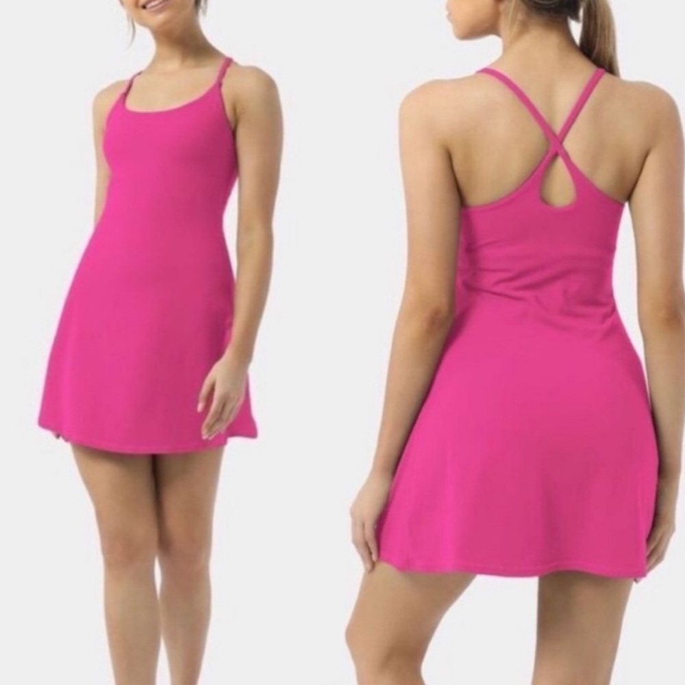 HALARA Everyday Cloudful Plush Backless Pink Dress Medium NWT